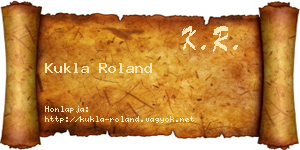 Kukla Roland névjegykártya